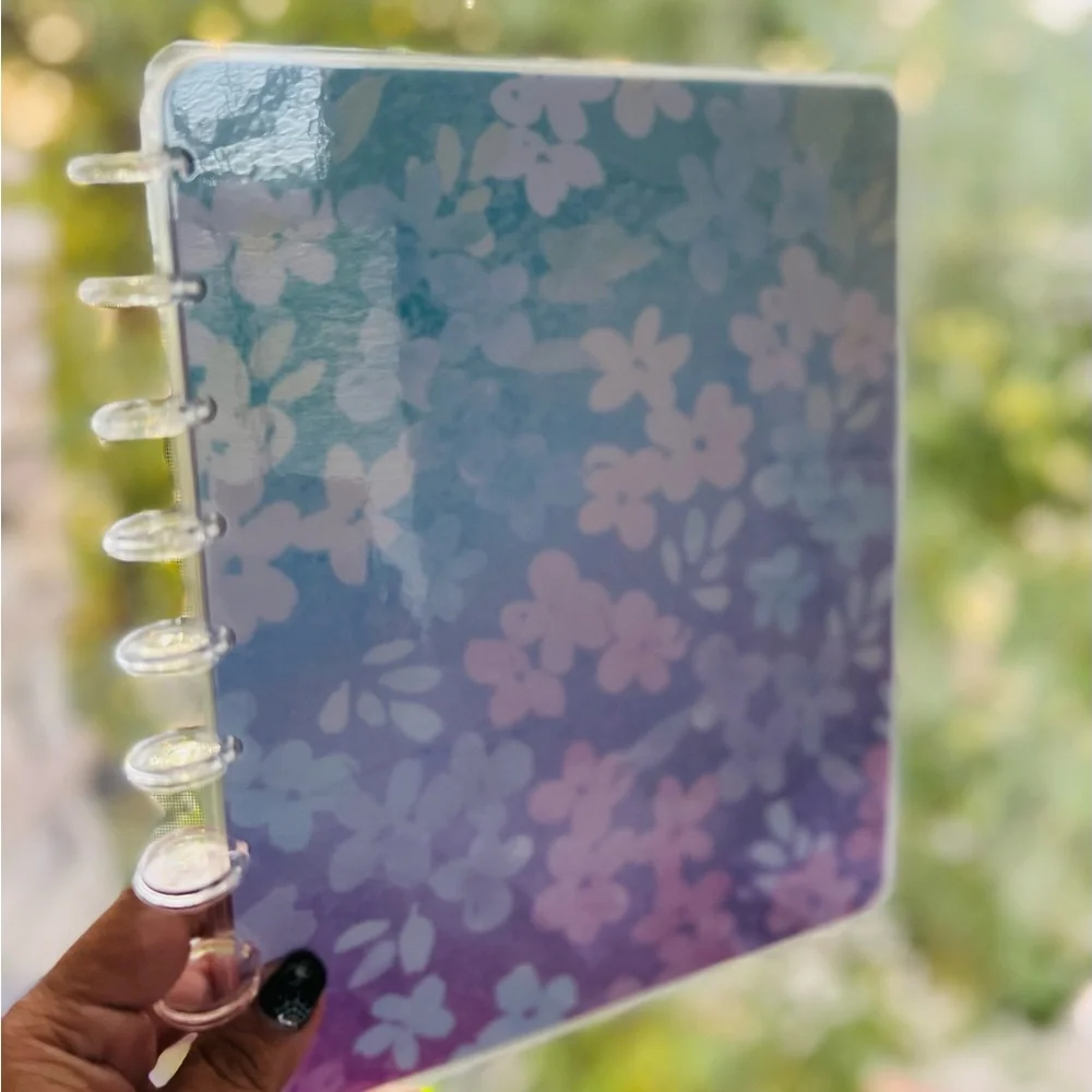 Happy planner classic size cover set worry less smile more Floral rainbow